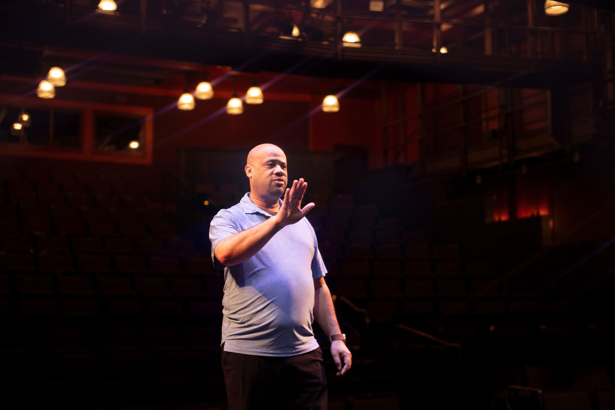 Mike Roberts speaking on stage